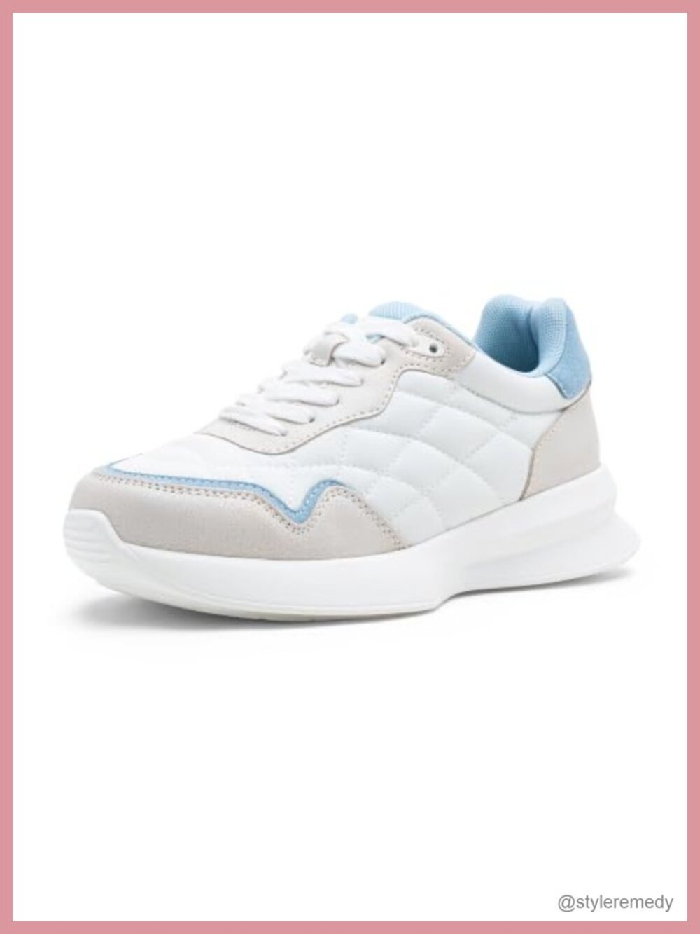 Women's Faux Leather Platform Fashion Sneakers Memory Foam Lace-Up